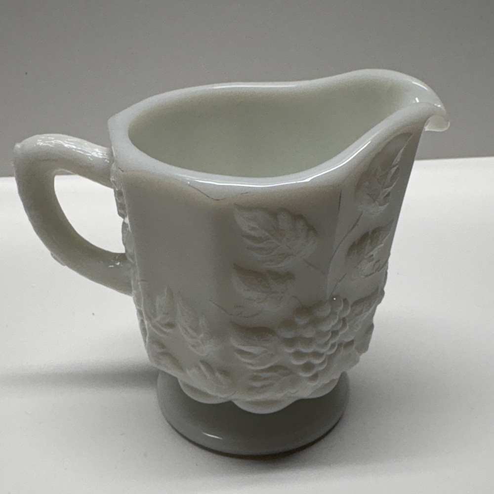 Vintage Westmoreland Pameled Grape Milk Glass Creamer